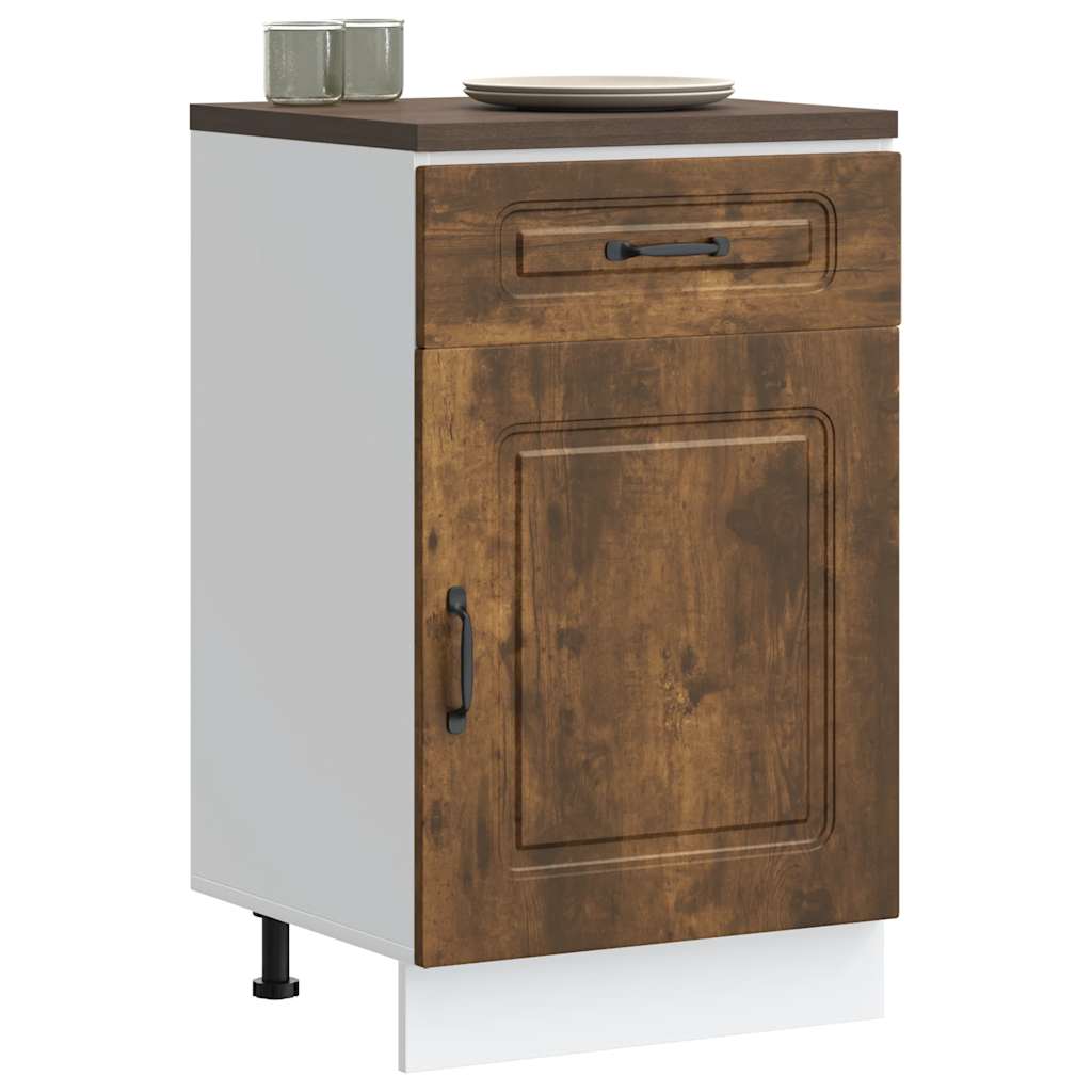 vidaXL Mueble bajo de cocina Kalmar madera ingeniería de roble ahumado