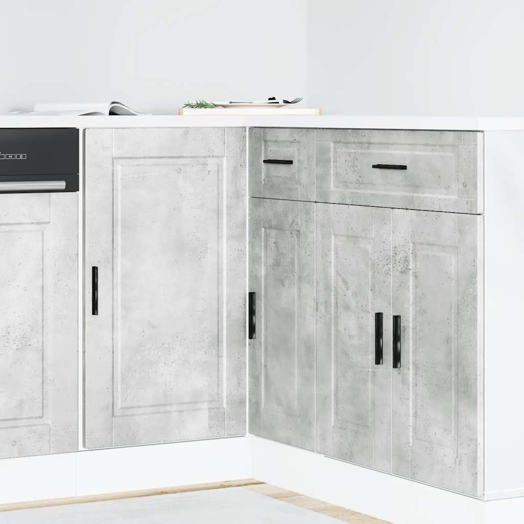 vidaXL Mueble bajo de cocina porto gris cemento madera reconstituida