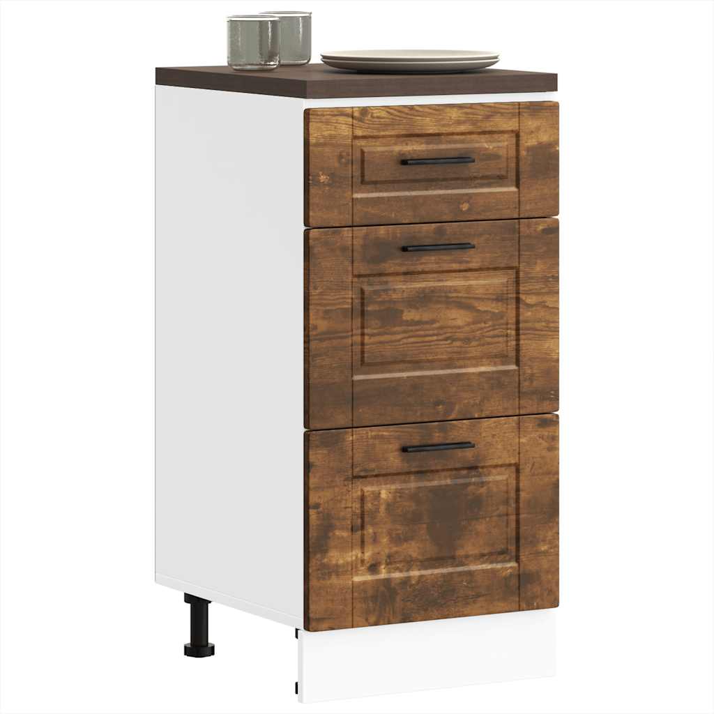 vidaXL Mueble bajo de cocina porto roble ahumado madera reconstituida