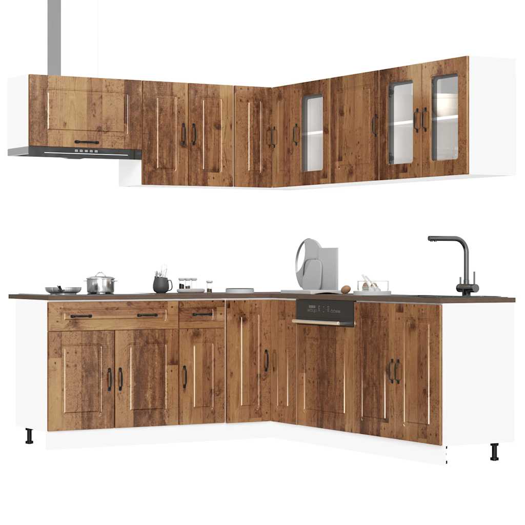 vidaXL Mueble cocina Kalmar madera vieja 11 pzas madera contrachapada