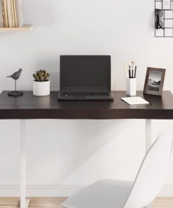 vidaXL Tablero mesa madera tratada borde vivo marrón 100x50x(2-6) cm