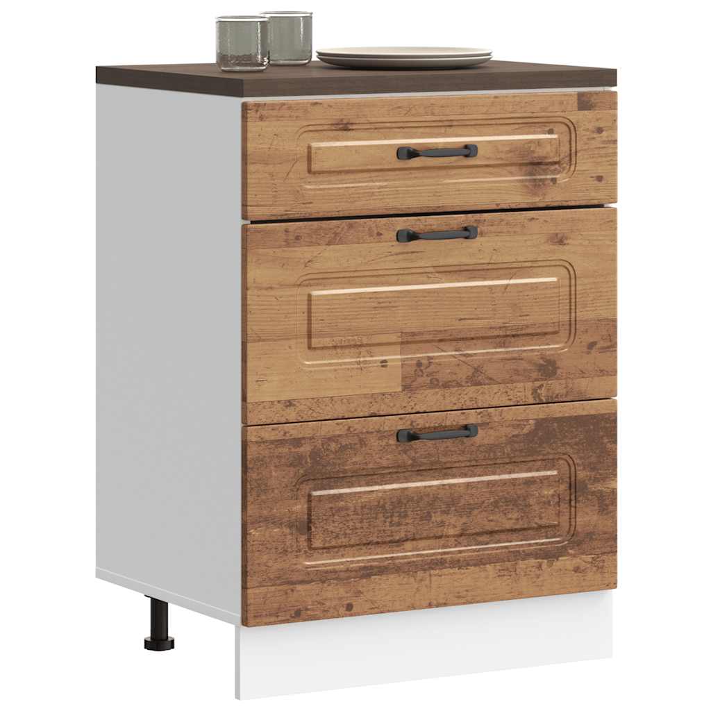 vidaXL Mueble bajo de cocina Kalmar de madera antigua de ingeniería