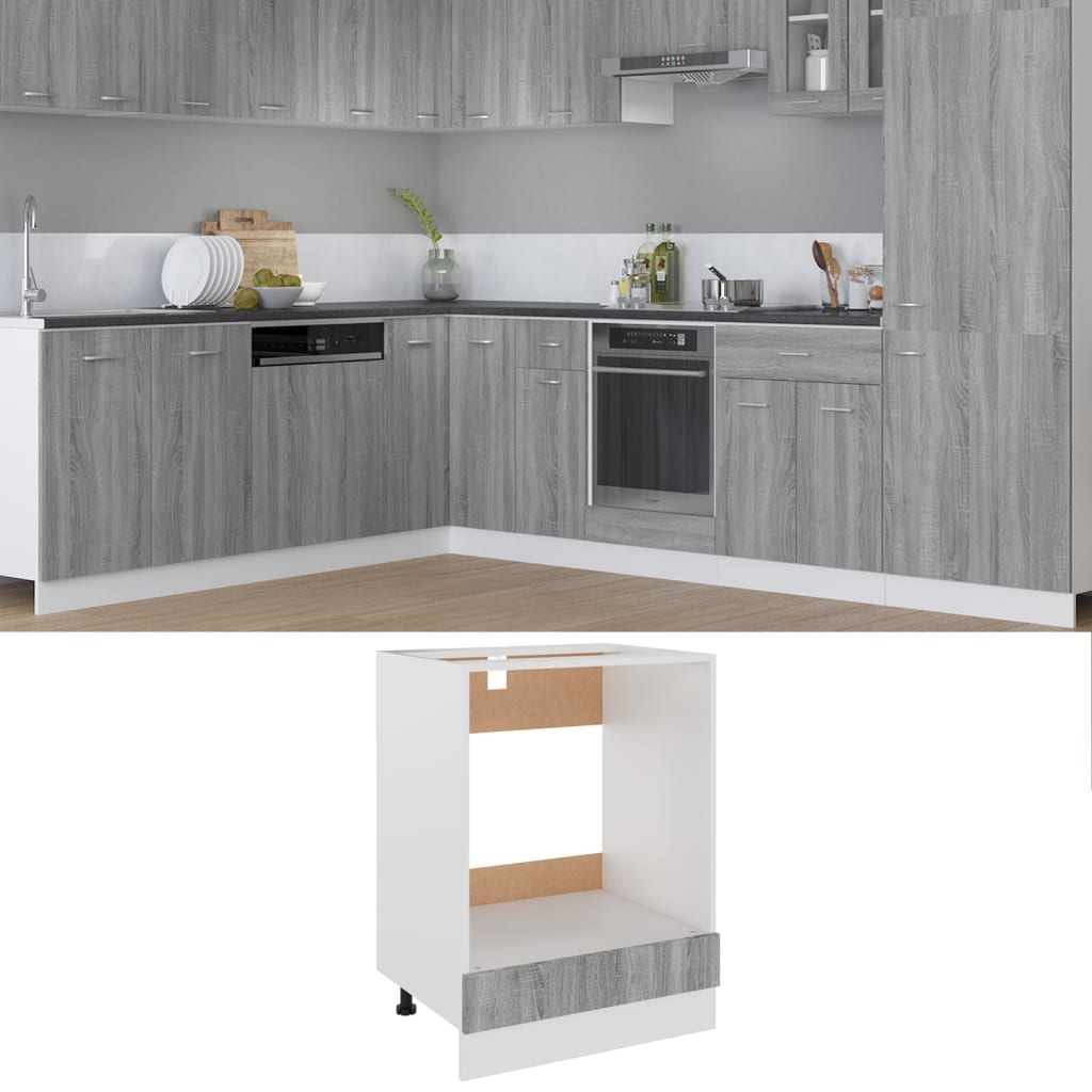 vidaXL Mueble para horno "Riga" gris Sonoma 60x46x81,5 cm madera de ingeniería