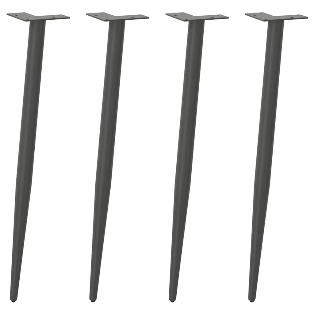 vidaXL Patas de consola forma cónica 4 unidades antracita 72-73 cm acero