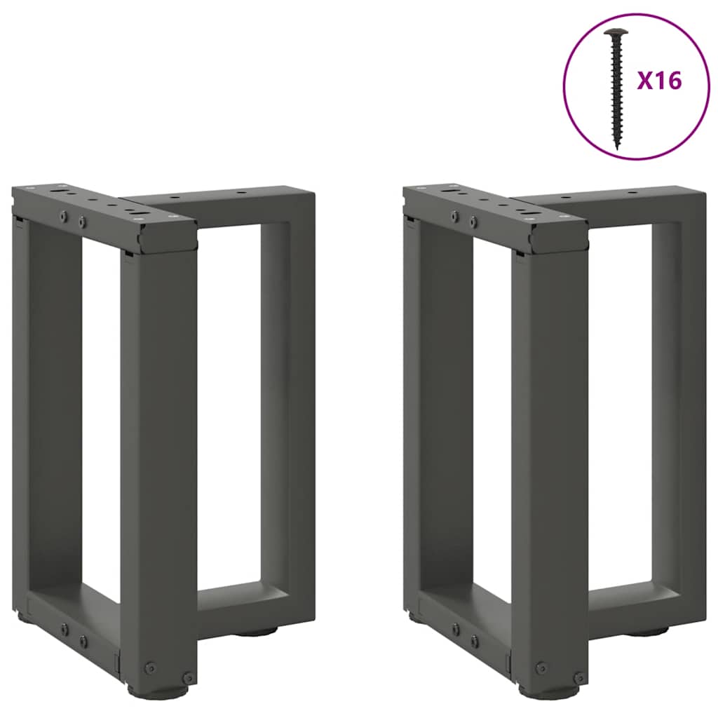 vidaXL Patas para mesa de centro en forma de T (2 unidades), antracita, 38 x 25 x (42-43) cm, acero - Image 3