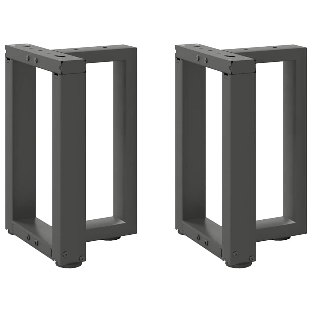 vidaXL Patas para mesa de centro en forma de T (2 unidades), antracita, 38 x 25 x (42-43) cm, acero