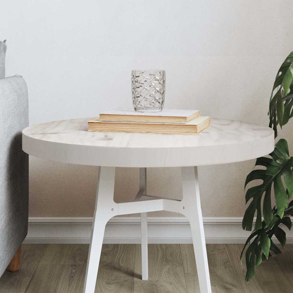 vidaXL Tablero de mesa redondo madera maciza de pino blanco Ø50x3 cm