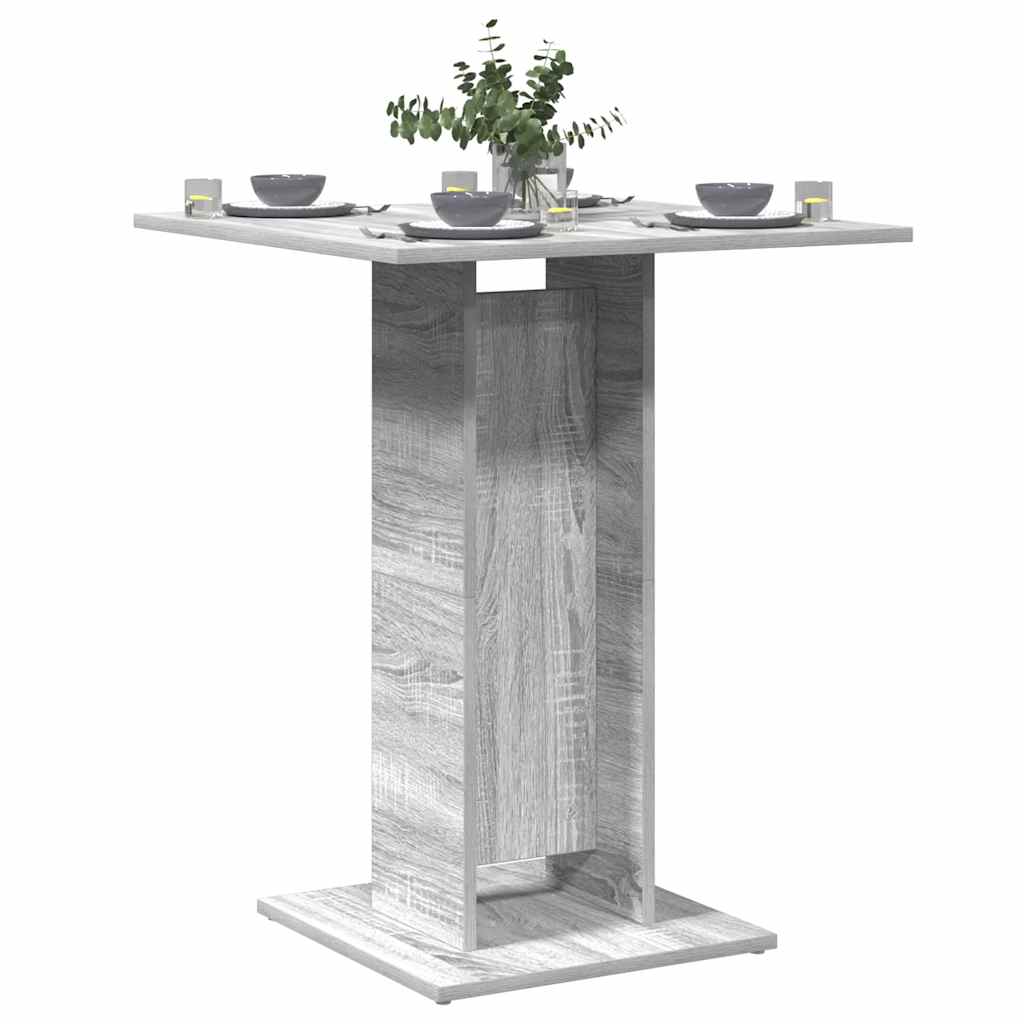 vidaXL Mesa de bistró madera contrachapada gris Sonoma 60x60x75 cm