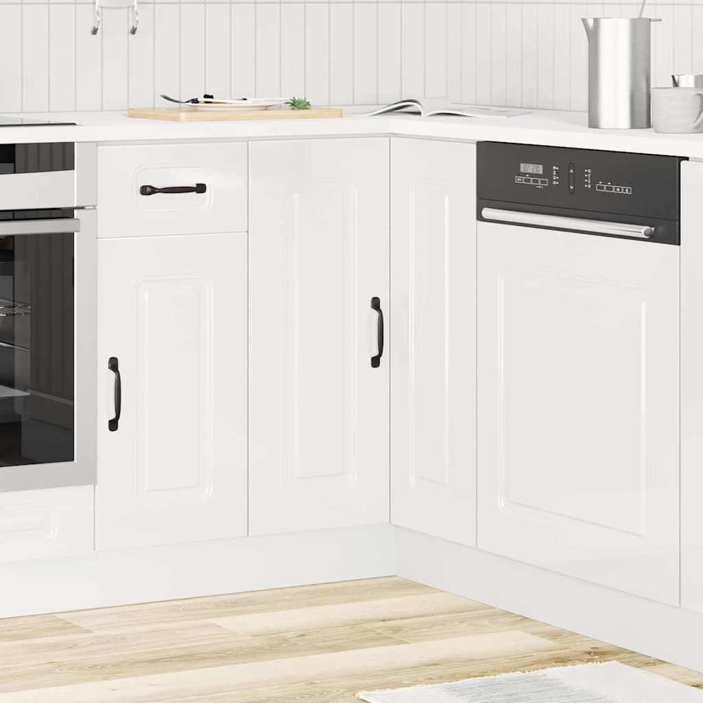 vidaXL Mueble cocina esquina Kalmar madera ingeniería blanco brillante