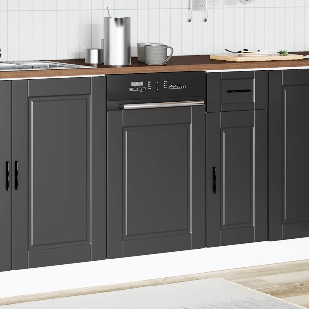 vidaXL Panel para lavavajillas Porto madera contrachapada negro - Image 3