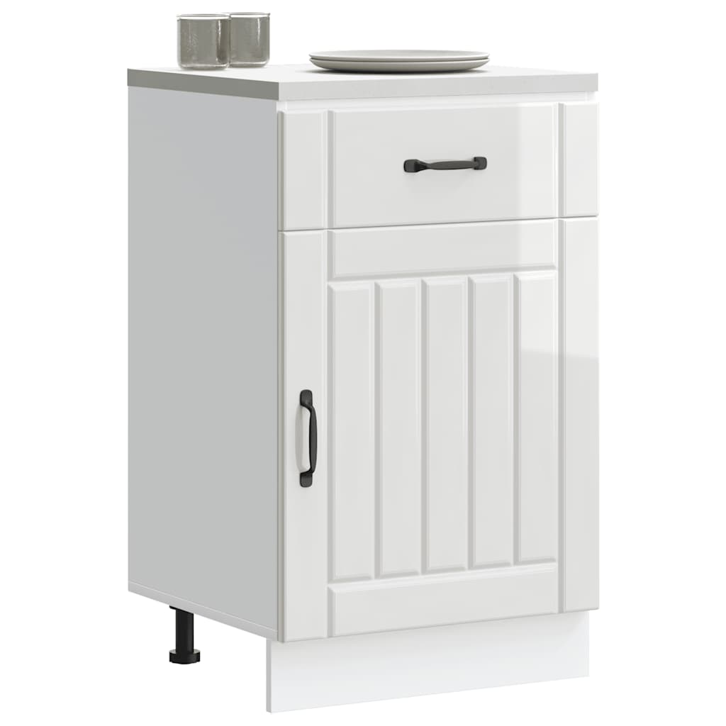vidaXL Mueble bajo de cocina Lucca blanca de alto brillo