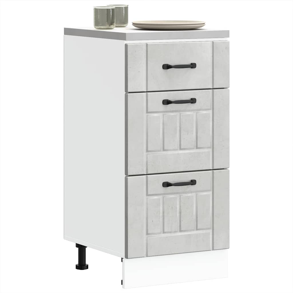 vidaXL Mueble bajo de cocina Lucca madera contrachapada gris cemento