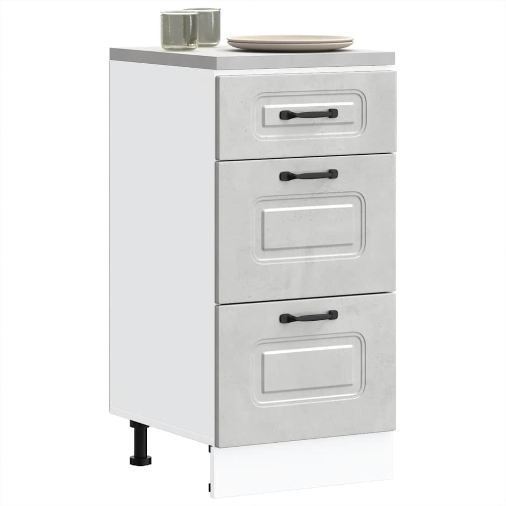 vidaXL Mueble bajo de cocina Kalmar madera de ingeniería gris hormigón