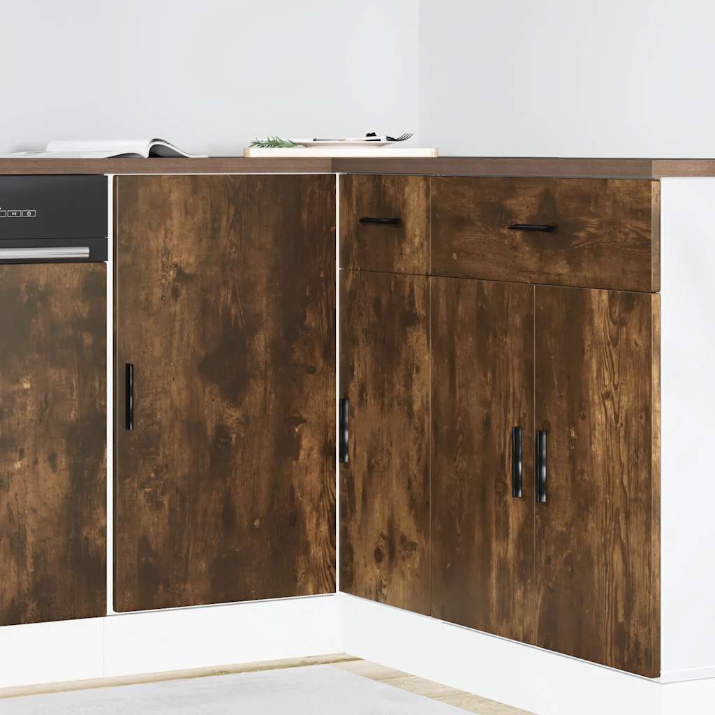 vidaXL Mueble bajo para fregadero "Lyon" de, madera de ingeniería de roble ahumado