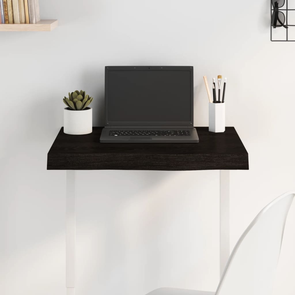 vidaXL Tablero mesa madera roble tratada marrón oscuro 60x40x(2-6) cm