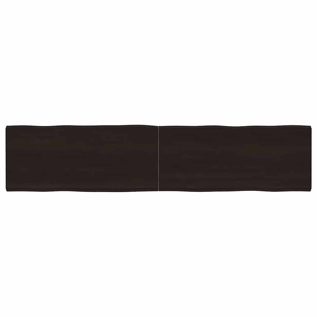 vidaXL Tablero mesa madera tratada borde vivo marrón 180x40x(2-4) cm