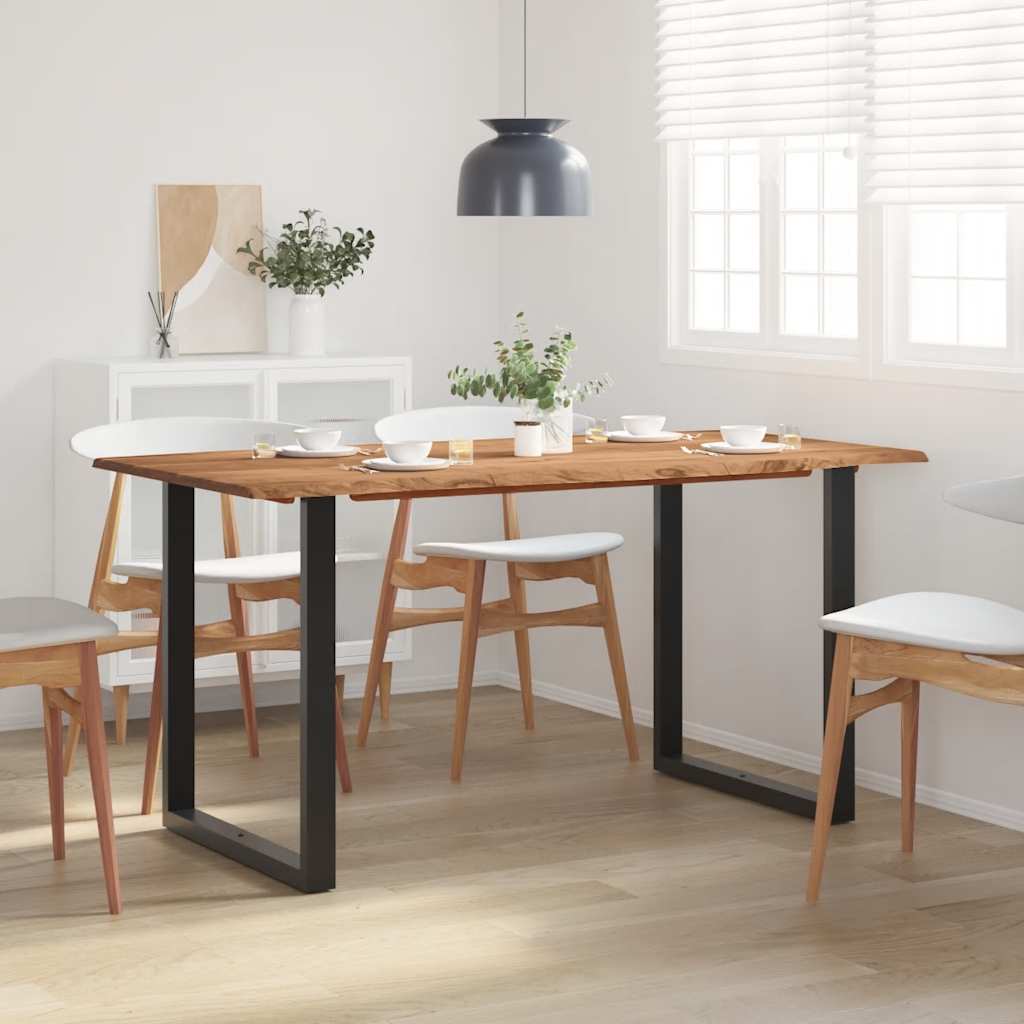 vidaXL Mesa de comedor de madera maciza de acacia 154x80x76 cm