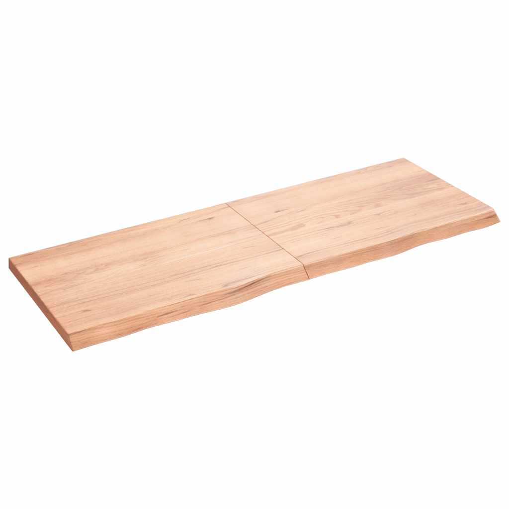 vidaXL Tablero mesa madera roble tratada marrón claro 140x50x(2-4) cm