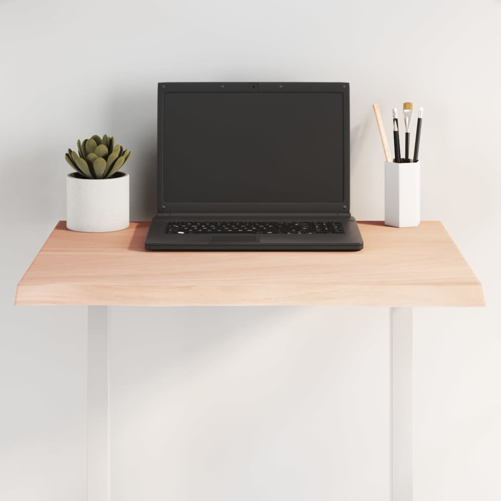 vidaXL Tablero de mesa madera maciza roble borde natural 60x60x2 cm