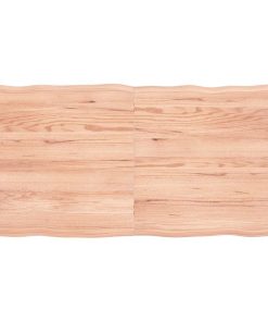 vidaXL Tablero mesa madera tratada borde natural marrón 120x60x(2-4)cm