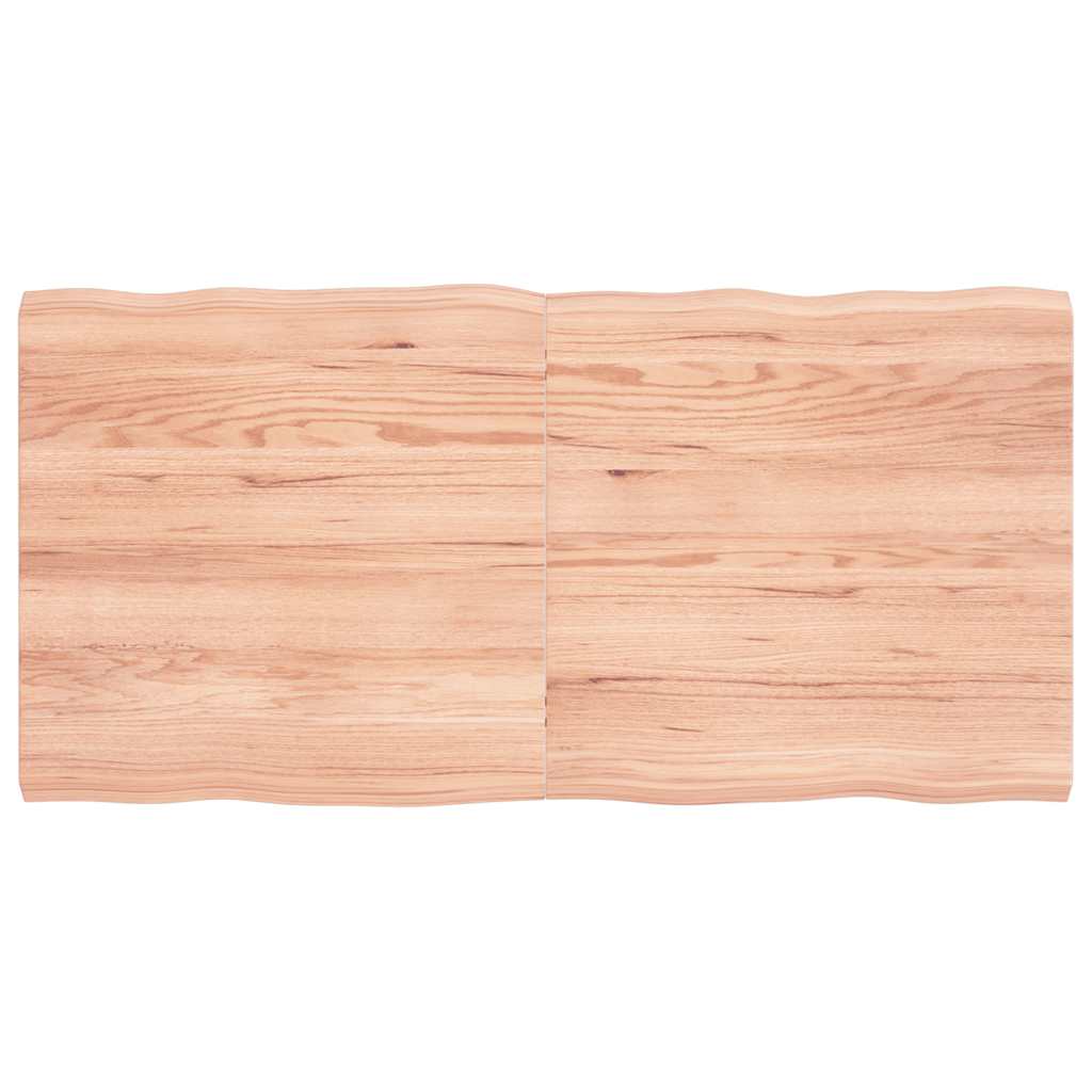 vidaXL Tablero mesa madera tratada borde natural marrón 120x60x(2-4)cm