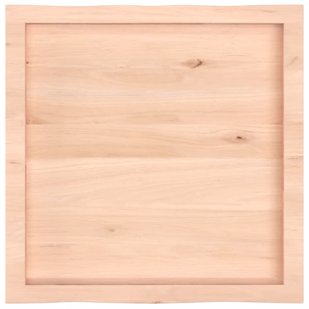 vidaXL Tablero de mesa madera maciza borde natural 60x60x(2-4) cm - Image 5