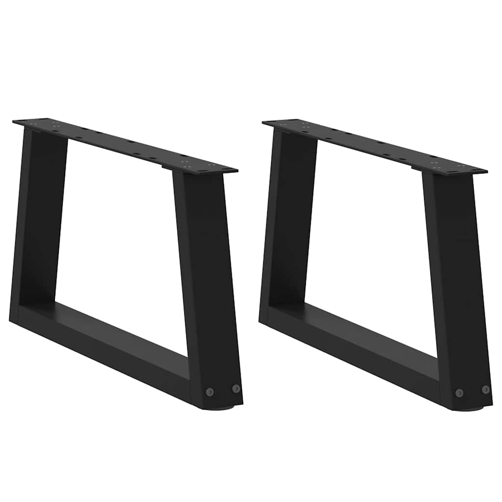 vidaXL Patas para mesa de centro en forma de V (2 unidades), color negro, 60 x (30-31,3) cm, acero