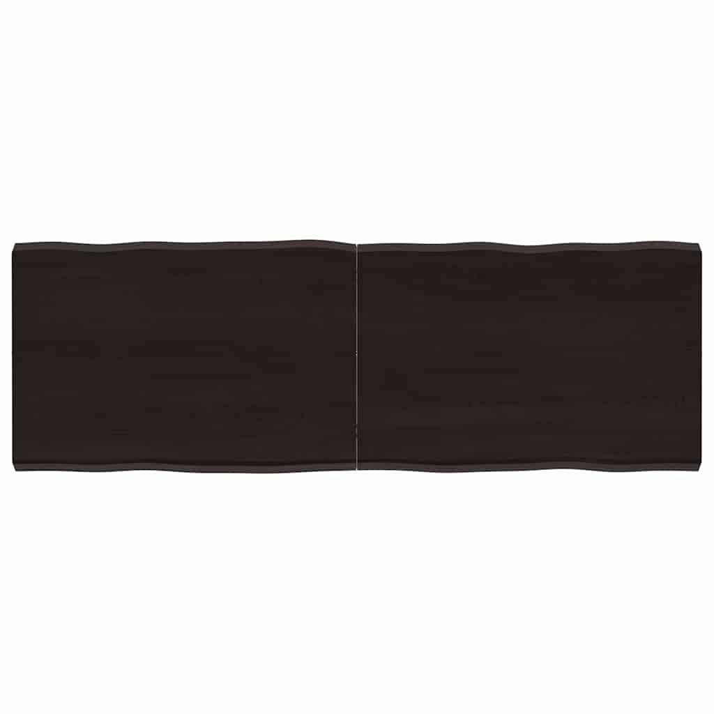 vidaXL Tablero mesa madera tratada borde vivo marrón 120x40x(2-4) cm