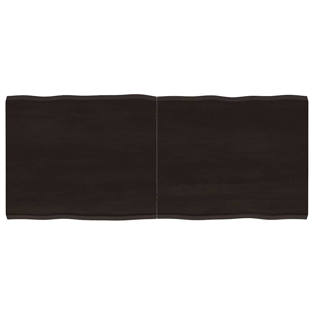 vidaXL Tablero mesa madera tratada borde vivo marrón 120x50x(2-4) cm