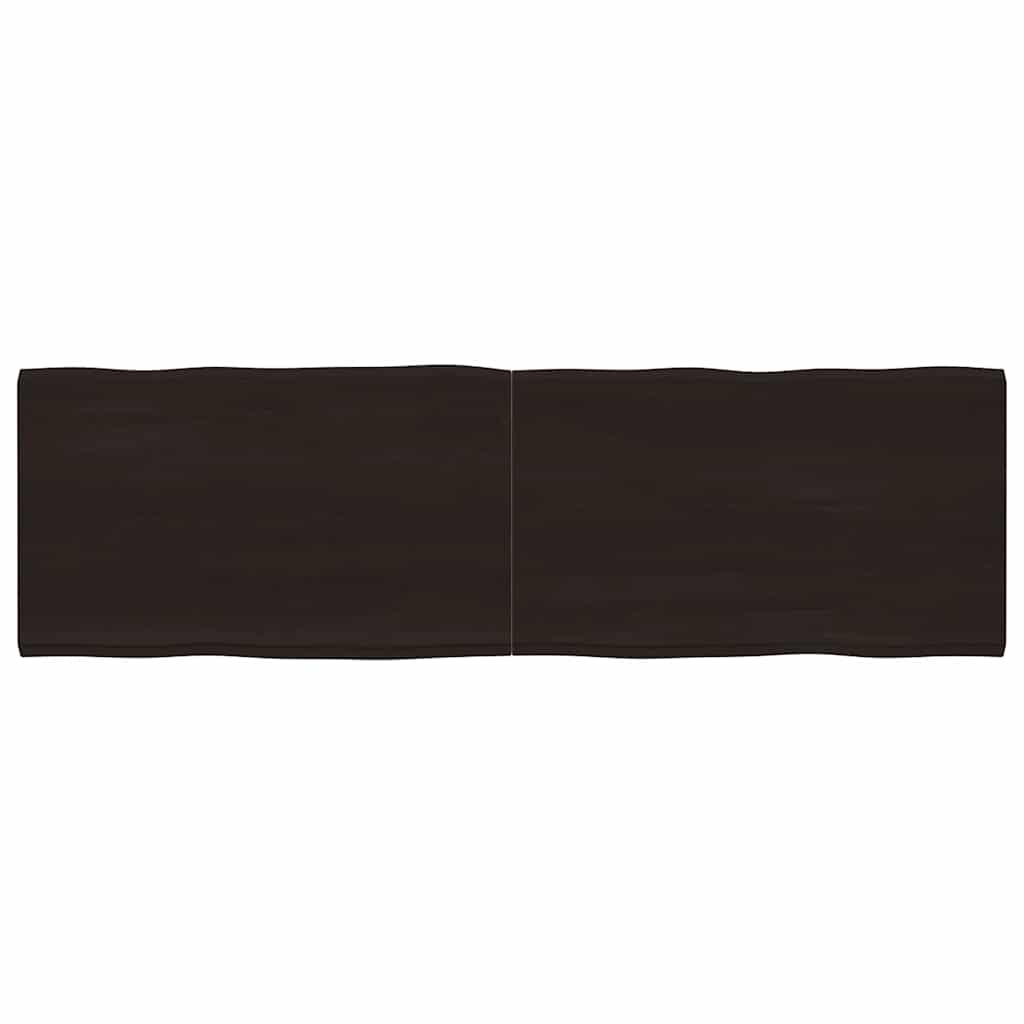 vidaXL Tablero mesa madera tratada borde vivo marrón 200x60x(2-6) cm