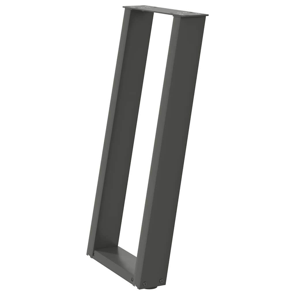 vidaXL Patas para consola en forma de U (2 unidades), antracita, 28 x (72-73) cm, acero - Image 4