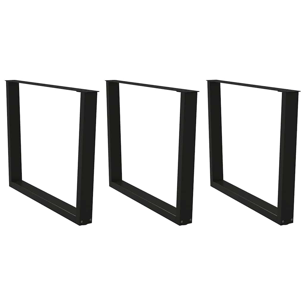 vidaXL Patas para mesa de comedor en forma de V (3 unidades), color negro, 100 x (72-73,3) cm, acero