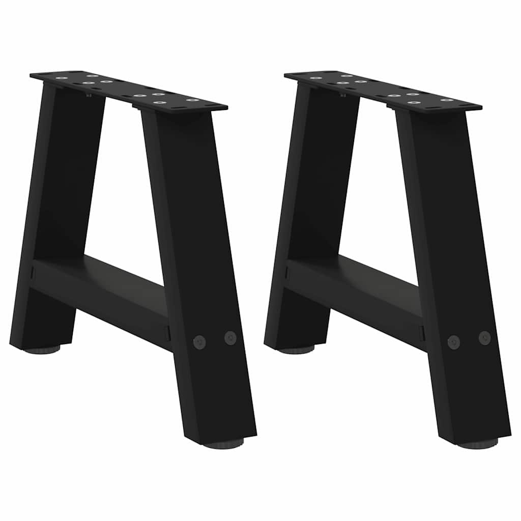 vidaXL Patas para mesa de centro en forma de A (2 unidades), color negro, 50 x (30-31) cm, acero