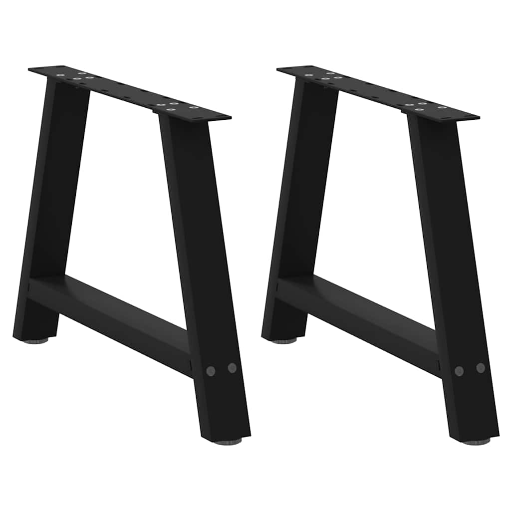 vidaXL Patas para mesa de centro en forma de A (2 unidades), color negro, 60 x (42-43) cm, acero