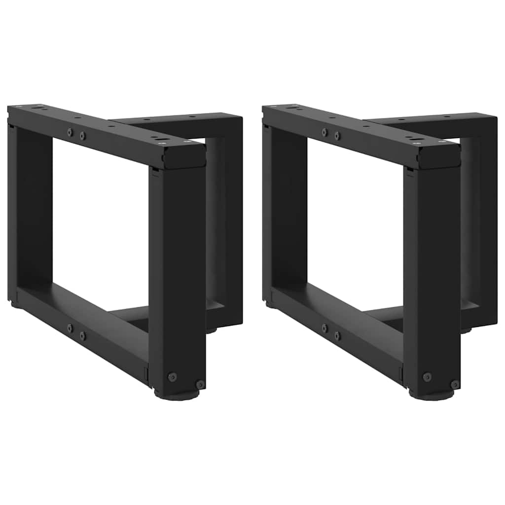 vidaXL Patas para mesa de centro en forma de T (2 unidades), color negro, 40 x 25 x (30-31) cm, acero