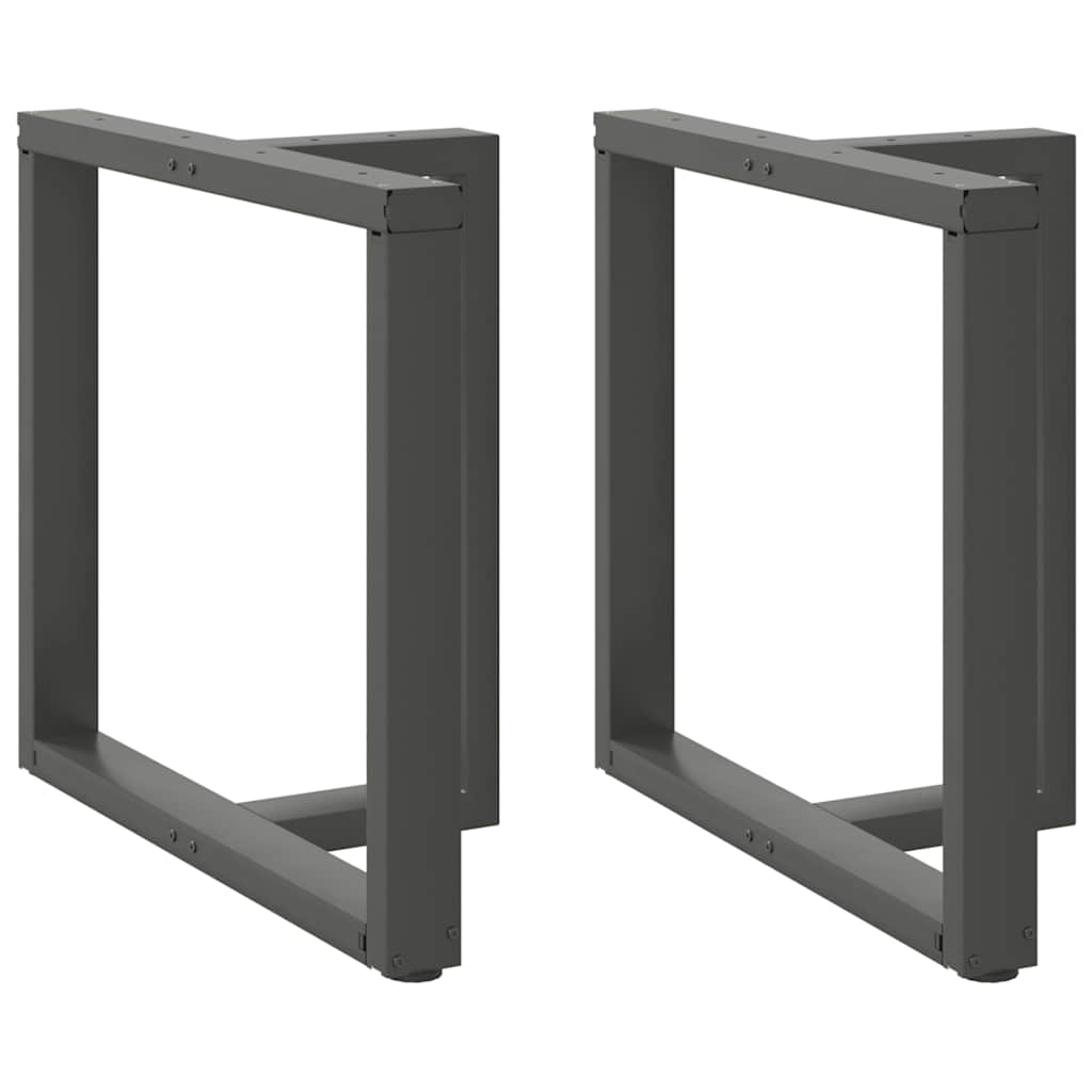 vidaXL Patas para mesa de comedor en forma de T (2 unidades), antracita, 70 x 35 x (72-73) cm, acero