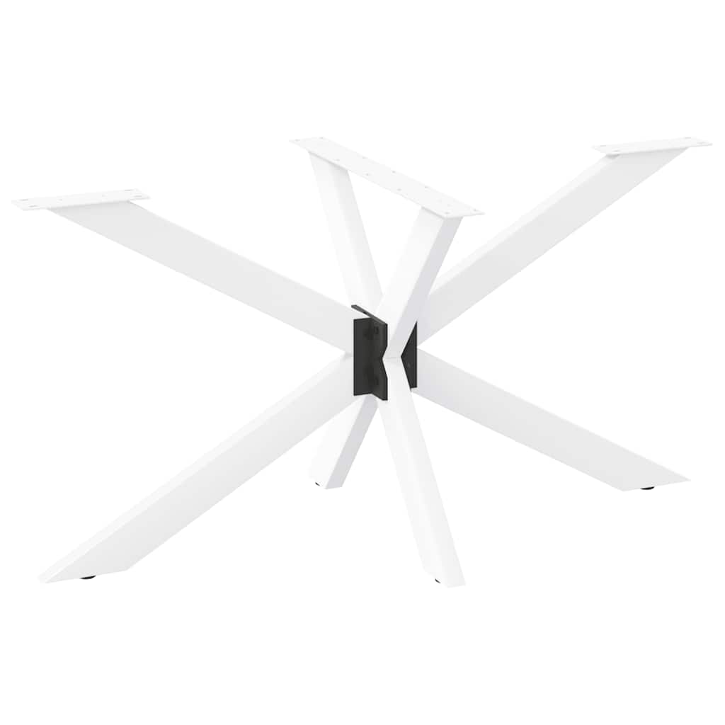 vidaXL Pata de mesa de comedor forma araña blanca 120x68x(72-73) cm acero