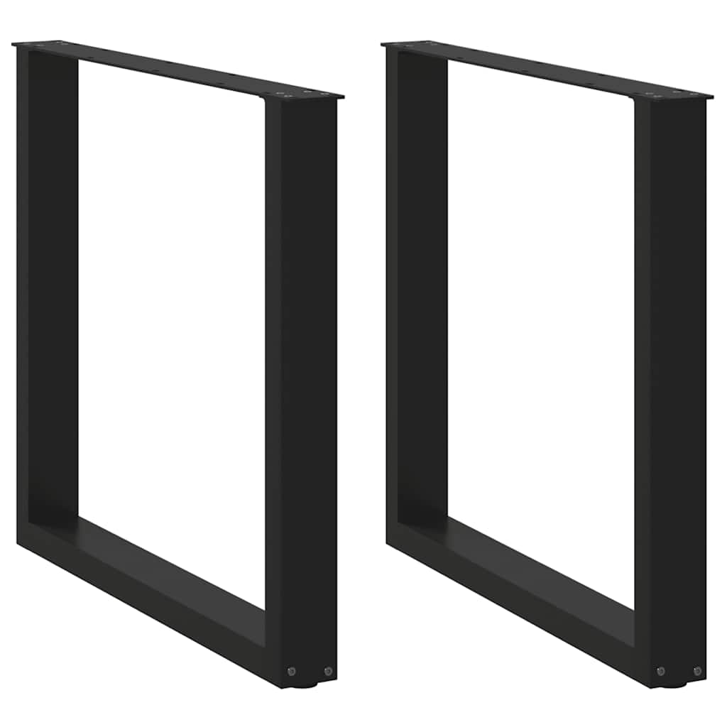 vidaXL Patas para mesa de comedor en forma de U (2 unidades), color negro, 80 x (72-73) cm, acero