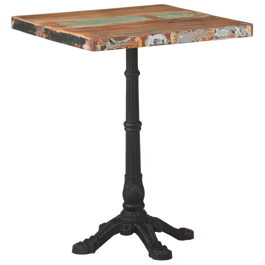 vidaXL Mesa de bistró de madera maciza reciclada 60x60x76 cm