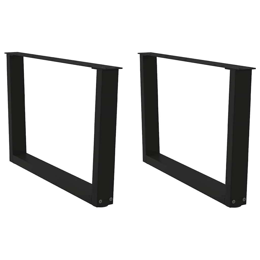 vidaXL Patas para mesa de centro en forma de V (2 unidades), color negro, 70 x (42-43,3) cm, acero
