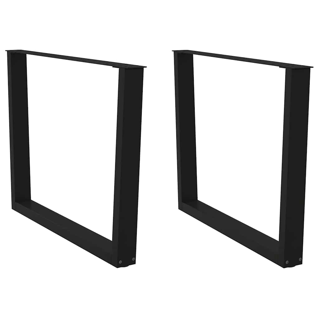 vidaXL Patas para mesa de comedor en forma de V (2 unidades), color negro, 100 x (72-73,3) cm, acero