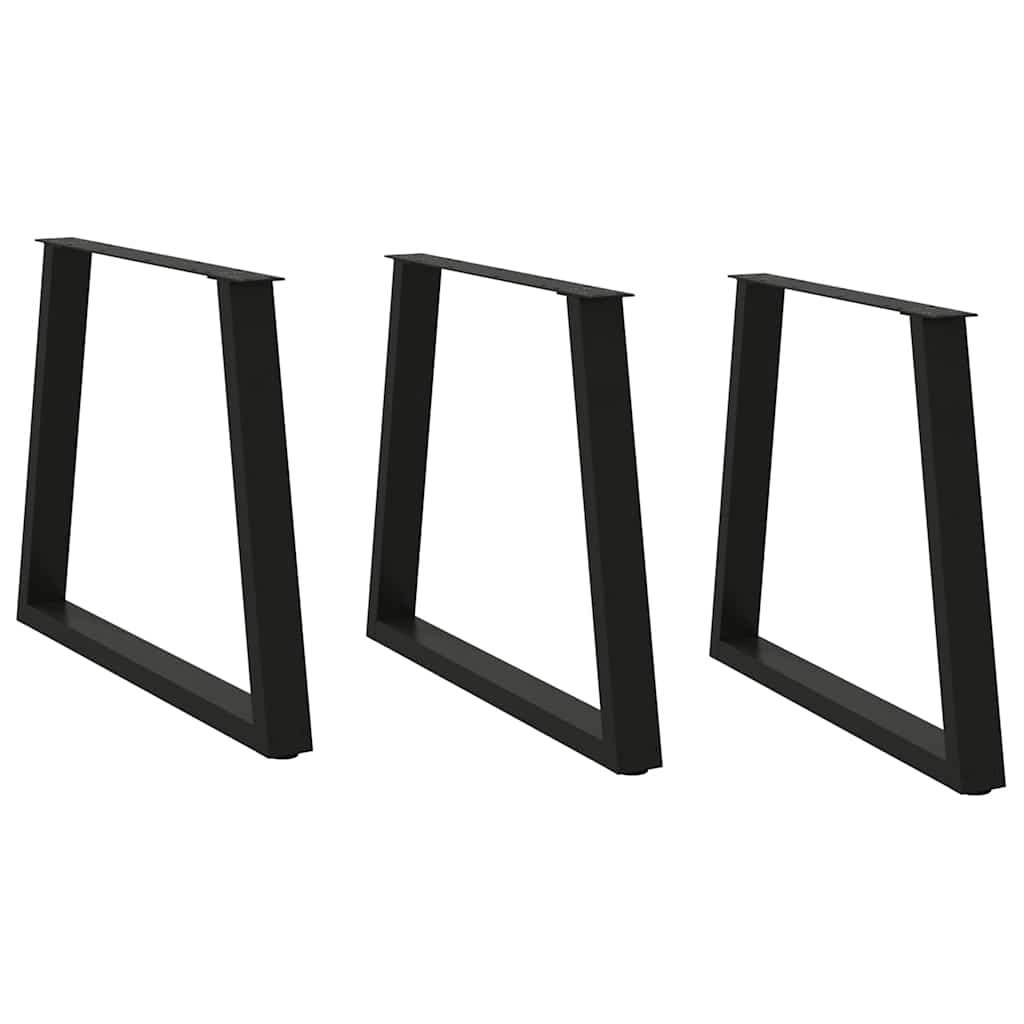 vidaXL Patas para mesa de comedor en forma de V (3 unidades), color negro, 80 x (72-73,3) cm, acero