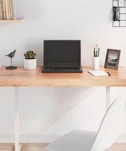 vidaXL Tablero mesa madera tratada borde natural marrón 100x40x(2-6)cm
