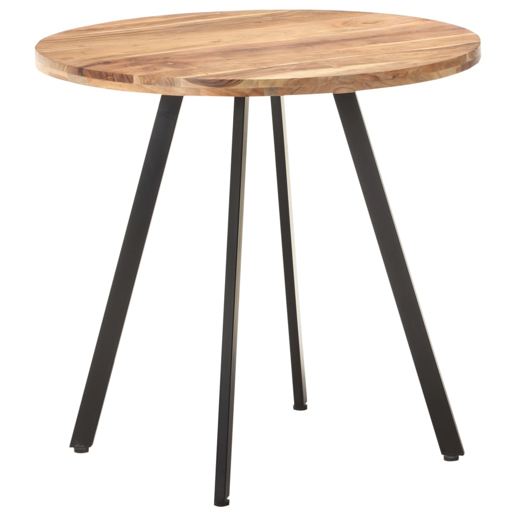 vidaXL Mesa de comedor de madera maciza de acacia 80 cm