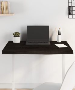 vidaXL Tablero mesa madera roble tratada marrón oscuro 80x60x(2-4) cm