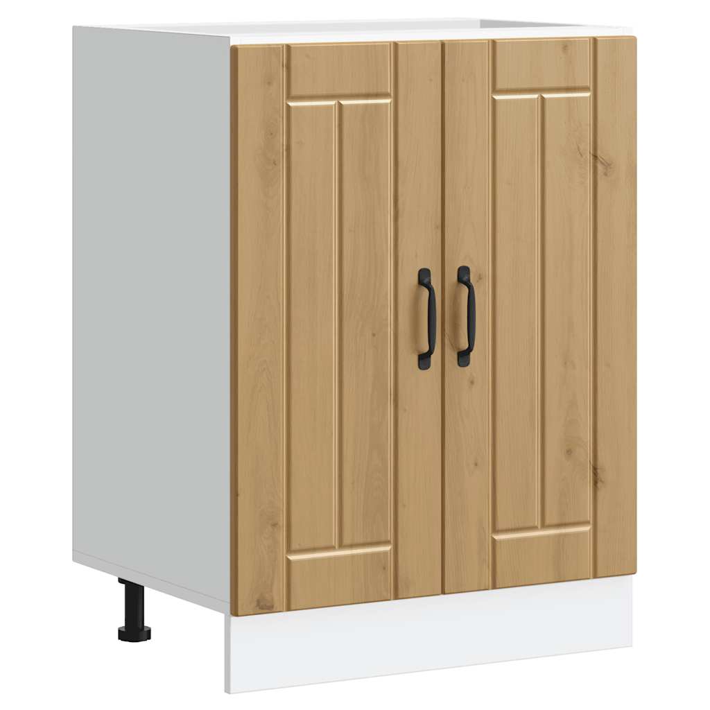 vidaXL Mueble bajo para fregadero Lucca madera artesanal de roble