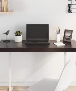 vidaXL Tablero mesa madera tratada borde vivo marrón 100x60x(2-6) cm