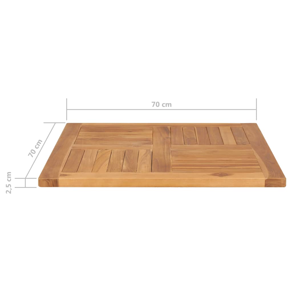 vidaXL Superficie de mesa de madera maciza de teca 70x70x2,5 cm - Image 6