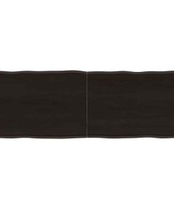 vidaXL Tablero mesa madera tratada borde vivo marrón 140x50x(2-4) cm