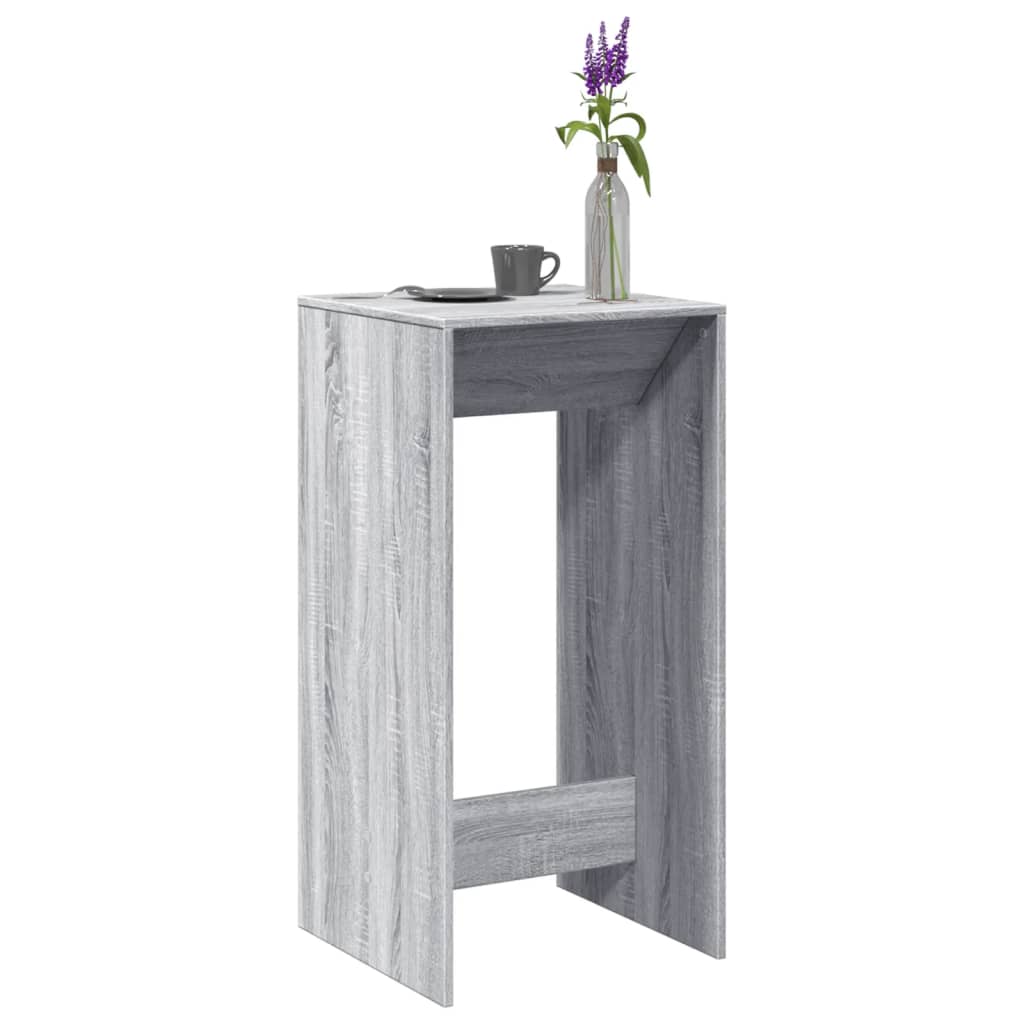 vidaXL Mesa alta de bar madera ingeniería gris Sonoma 51x50x103,5 cm